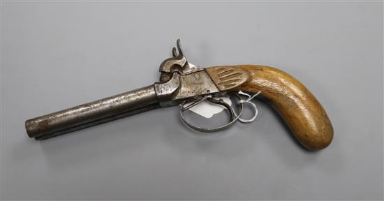 A Continental double barrel percussion pistol